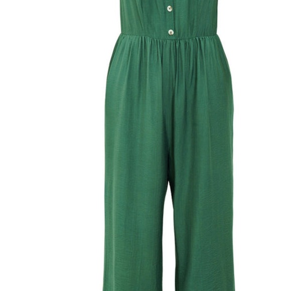 New BloomChic Solid Button Pocket Elastic Waist
Knotted Shoulder Jumpsuit 12 L - Picture 8 of 13